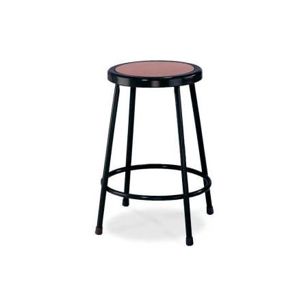National Public Seating Interion 24"H Steel Work Stool with Hardboard Seat - Backless - Black - Pack of 2 INT-6224-10/2